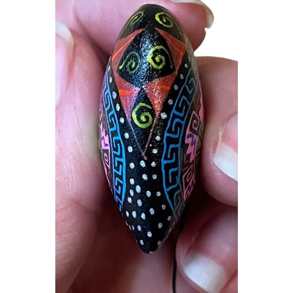 Set of 5 Handmade Alebrije Hearts Wood Mini Hanging Ornaments 1.5” - Picture 12 of 12